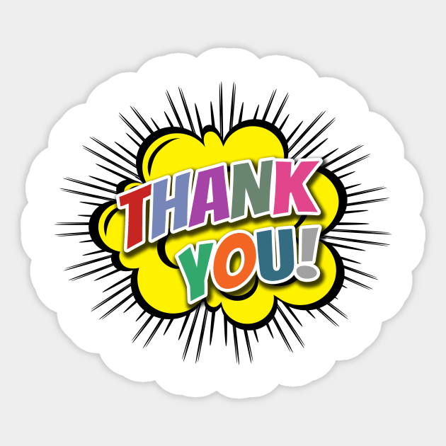 Thank you in bright colors Sticker by BattaAnastasia